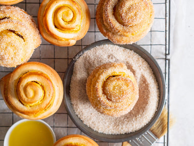 Vanilla Bean Custard Sweet Rolls with Vanilla Sugar
