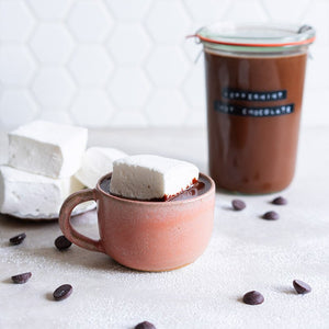 Ganache Hot Chocolate with Peppermint Marshmallows