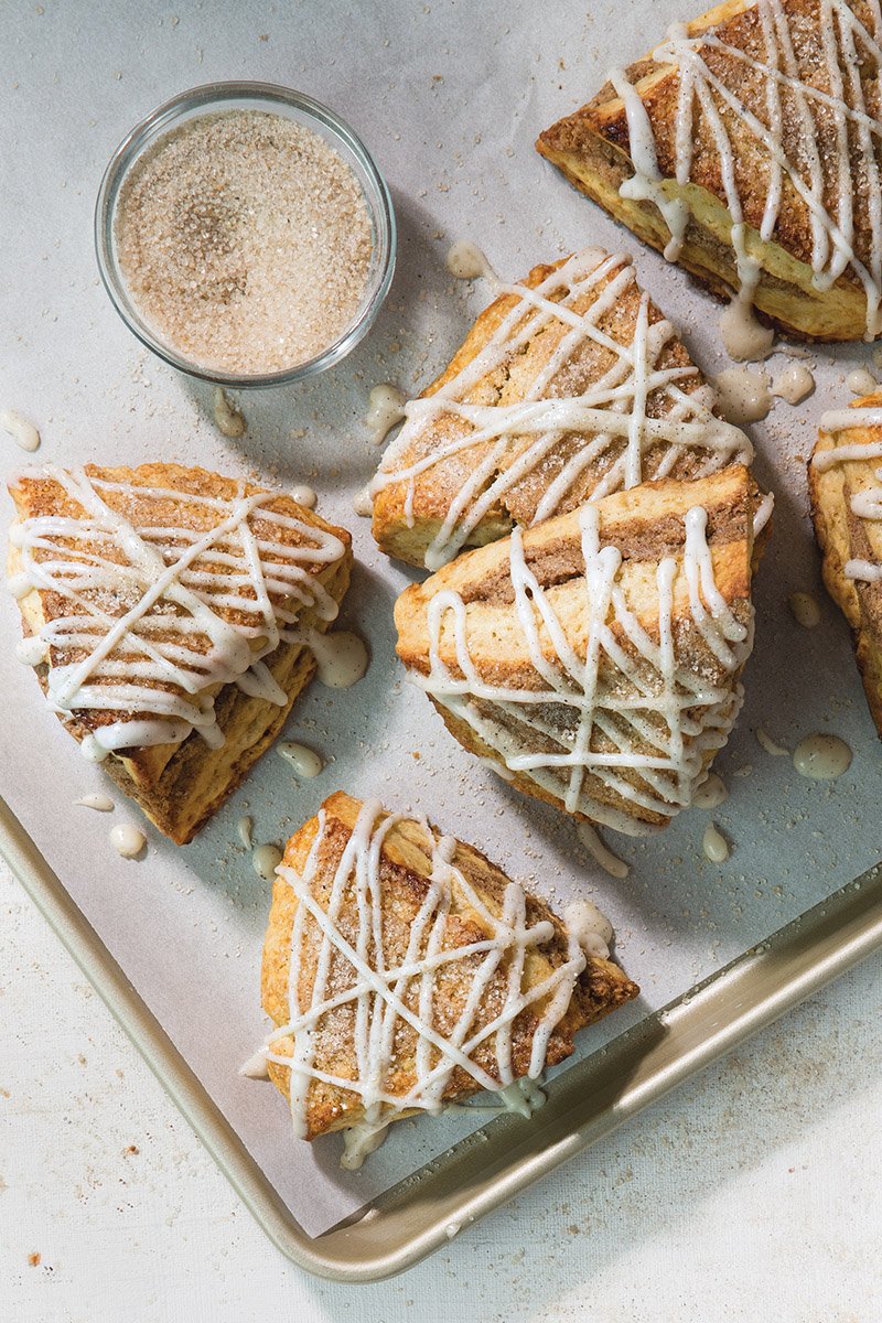 Triple Vanilla Scones with Cinnamon Sugar Filling