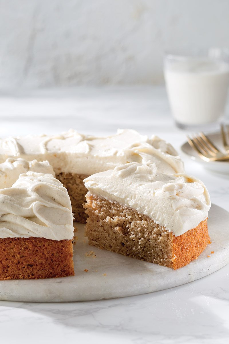 Vanilla Applesauce Cake with Cream Cheese Icing